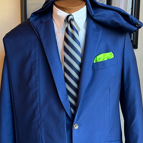 Holland & Sherry Savile Row Other - Holland & Sherry Savile Row Custom Tailored 2 Pc Royal Blue Wool Suit 40R